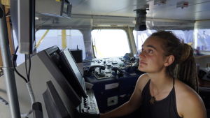 Den tyska kaptenen Carola Rackete ombord på Sea-Watch 3 Den tyska kaptenen Carola Rackete ombord på Sea-Watch 3