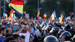 Mielenosoitus Romaniassa elokuussa 2018