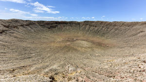 Den här meteoritkratern i Arizona uppskattas ha uppstått vid ett nedslag för 50 000 år sedan. Meteoritkratern i Arizona