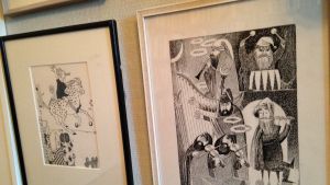 En Tolkien-teckning av Tove Jansson hänger här. En Tolkien-teckning av Tove Jansson hänger här.