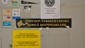 Ingången till Helenius-salen i Ånäshallen. Dörren till Helenius-salen i Ånäshallen.