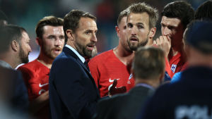 Gareth Southgate och hans mannar valde att spela klart matchen trots de rasistiska utropen från publiken. Gareth Southgate och hans mannar.