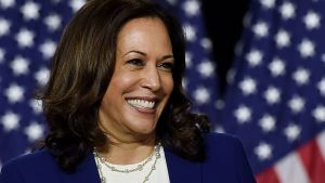 Joe Bidens vicepresidentkandidat Kamala Harris var också själv med i presidentvalsracet, men hoppade av i december i fjol. Demokraternas vicepresidentkandidat Kamala Harris.