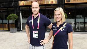 Hälften av SFI:s VM-trupp: David Söderberg och Camilla Richardsson. David Söderberg och Camilla Richardsson, inför VM 2017.