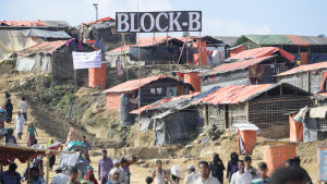 Flyktingläger för rohingya nära Cox's Bazar i Bangladesh. Läger för burmesiska rohingyaflyktingar i Bangladesh.