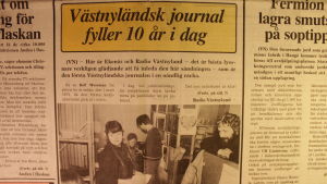 Västra Nyland noterade att journalen firade tio år. Västra Nyland 1.3.1983. Ett gammalt tidningsurklipp.