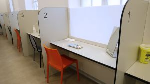 Frankrike fick sitt första konsumtionsrum 2016 när den här lokalen öppnade i Paris. Frankrikes första konsumtionsrum för narkotika öppnade i Paris 2016.