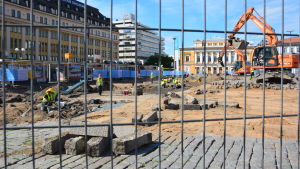 På Salutorget pågår just nu arkeologiska utgrävningar. Arkeologiska utgrävningar på Salutorget i Åbo