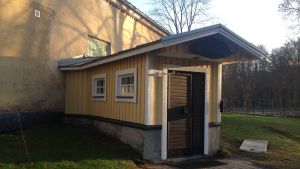 I Ekenäs bryggeris fastighet finns Hultmans källare än i dag. Ingång till Hultmans källare.