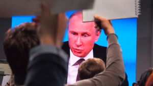 Putin lehdistötilaisuudessa Moskovassa 2015 