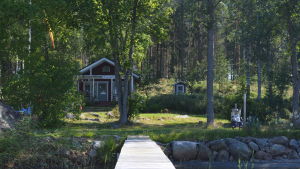 Christer Tonbergs nya stuga på Långön i Nykarleby skärgård. Christer Tonbergs nya stuga på Långön i Nykarleby skärgård