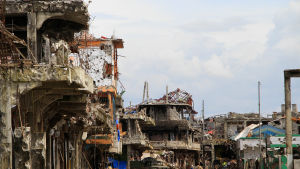 Centrum av Marawi den 25 oktober 2017. Centrum av Marawi den 25 oktober 2017.