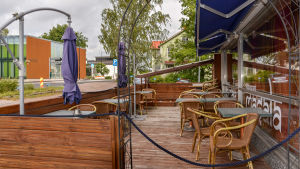 Restaurangen Masala har varit tvungen att ha uteserveringen stängd hela sommaren. Restaurangterass.