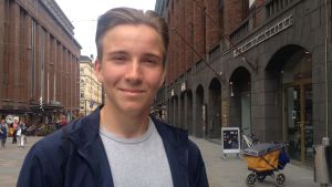 Walter Strandell Abiturienten Walter Strandell utanför Akademiska bokhandeln