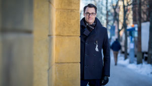 Juhana Brotherus, chefsekonom på Hypo. Suomen Hypoteekkiyhdistyksen (Hypo) pääekonomisti Juhana Brotherus, Ruttopuisto, 22.2.2018.