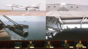 Den ryska generalstabens chef Valerij Gerasimov (i mitten) informerade om militärövningen i Moskva Den ryska generalstabens chef Valerij Gerasimov (i mitten) informerade om militärövningen i Moskva