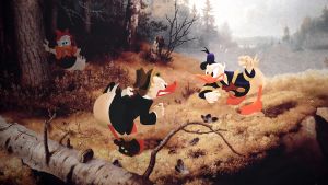 "Stridande sjöfåglar" "Stridande sjöfåglar" deltar i utställningen på Ateneum i Helsingfors.