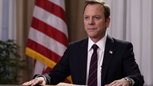 Kiefer Sutherland i rollen som USA:s president Tom Kirkman i Netflix-serien Designated Survivor. Kiefer Sutherland i rollen som USA:s president Tom Kirkman i Netflix-serien Designated Survivor