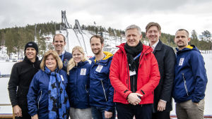 Sveriges OS-kommitté i Falun. (Christophe Dubi, Gunilla Lindberg, Richard Brisius, Jessica Lindell Vikarby, Anders Södergren, Octavian Morariu, Joakim Storck, Stefan Holm) Sveriges OS-kommitté i Falun. (Christophe Dubi, Gunilla Lindberg, Richard Brisius, Jessica Lindell Vikarby, Anders Södergren, Octavian Morariu, Joakim Storck, Stefan Holm)