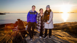 Nuoret Grönlantilaiset ilmastoaktiivit Nick Thorleifsen, Kiki Godtfredsen ja Sascha Blidorf