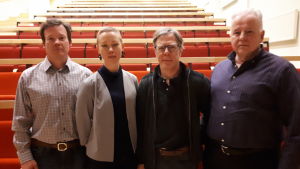Pontus Blomqvist, Sofia Zittra-Bärsund, Mikael Skogman och Rune Back deltog i mötet. Pontus Blomqvist, Sofia Zittra-Bärsund, Mikael Skogman och Rune Back.