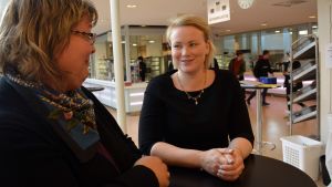 Carina Nordman-Byskata och Carola Nordberg. Carina Nordman-Byskata, utbildningspedagog på Optima, och Carola Nordberg, egenföretagare på läroavtal.