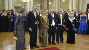 Kolme presidenttiparia Linnan juhlissa 2010