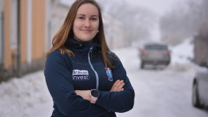 Josefine Augustsson sysslar också med löpskytte. Porträttbild på Josefine Augustsson.