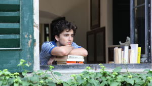 Elio (Timothée Chalamet) är ung och smart men det är mycket han inte vet och förstår. Elio (Timothée Chalamet) sitter vid ett öppet fönster och tittar ut.