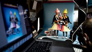 Marsipanpojken spelades in i oktober. I början av veckan togs bilder på skådespelarna i en fotostudio. fotografering i en fotostudio för Marsipanpojken