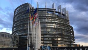 EU-parlamentet i Strasbourg. En av EU-parlamentets byggnader i Strasbourg i Frankrike.