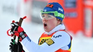 Krista Pärmäkoski tappade två placeringar från förra vinterns andraplats på Touren. Krista Pärmäkoski.