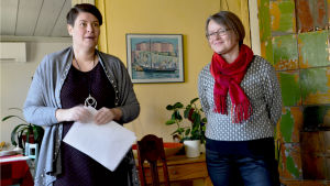 Turistsekreterare Lilian Järvinen och marknadsföringssakkunnig Jaana Laine Lilian Järvinen och Jaana Laine från Lovisa stad.