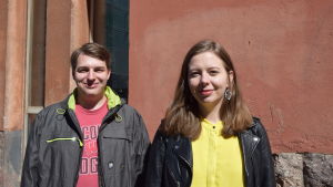 Alla politiska ungdomsförbund tycker inte lika. Nicholas Kujala från SU, är för en avkriminalisering medan Annika Lyytikäinen, styrelseledamot på KD:s ungdomsförbund, är emot. Bild på SU:s vice ordförande Nicholas Kujala och Annika Lyytikäinen, styrelseledamot i KD:s ungdomsförbund.