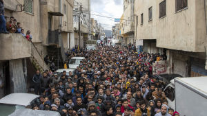 En demonstration mot president Trumps fredsplan. Amman, Jordanien 31.1.2020 Demonstration mot president Trumps fredsplan. Amman, Jordanien 31.1.2020