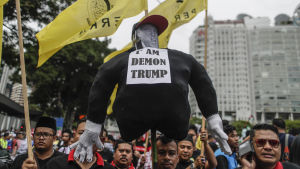 Demonstrationer i Kuala Lumpur Demonstration i Malaysia mot Trumps beslut att erkänna Jerusalem som Israels huvudstad