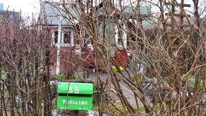 Det var som att stiga in i ett stort konstverk, säger Lena Wikström om första gången hon besökte sin stuga Trollebo. En postlåda utanför stugan Trollebo vid Brunakärr koloniträdgård.