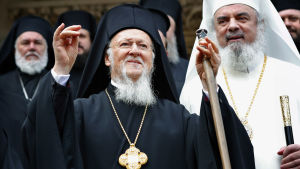 Patriarken Bartolomeus I av Konstantinopel, ledare för hela världens ortodoxa kristna. Patriarken Bartolomeus I av Konstantinopel.