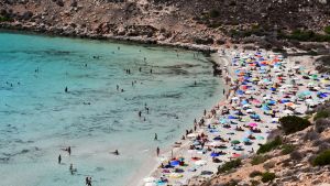 Kaninstranden anses vara en av världens vackraste stränder. Kaninstranden på Lampedusa
