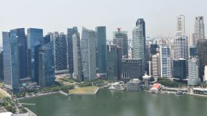 Singapore är ett av de viktigaste finanscentrumen i Asien. När landet blev självständigt för 55 år sedan var det fattigt och oroligt. Singapores skyline.