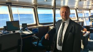 Peter Ståhlberg, vd Wasaline. Wasalines vd Peter Ståhlberg på Wasa Express kommandobrygga.