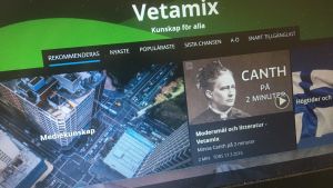 Sitter du hemma och studerar kan du hitta material på Vetamix eller på Yle Arenan Datorskärm med Vetamix på Arenan öppen.