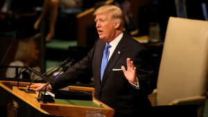 USA:s president Donald Trump höll sitt första tal inför FN:s generalförsamling den 19 september 2017.