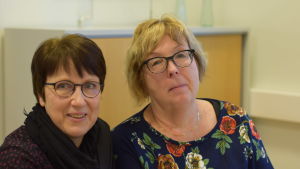 Anette Grund-Korhonen och Asta Saarenpää undervisar i hälsokunskap. Anette Grund_Korhonen och Asta Saarenpää