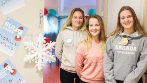 Isabel Åberg, Jasmine Stubbe och Sille-Riin Rajala. Isabel Åberg, Jasmine Stubbe och Sille-Riin Rajala, studerande på Arcada.
