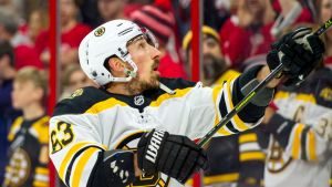 Brad Marchand kommer att vara inblandad i det mesta i finalserien. Brad Marchand gjorde Bostons andra mål.