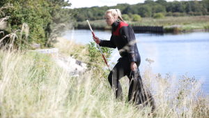 Dykare från den danska Beredskapsstyrelsen har hjälpt polisen med efterforskningarna. Dykare från den danska Beredskapsstyrelsen den 23 augusti i närheten av den plats där Kim Walls överkropp hittades.
