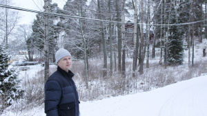 Marcus von Schantz är missnöjd med planerna på att Sökö udd skulle få tusen nya invånare. vacker vintermiljö på sökö udd