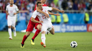 Shaqiri har varit på fint spelhumör både mot Brasilien och Serbien. Xherdan Shaqiri avgjorde matchen mot Serbien.