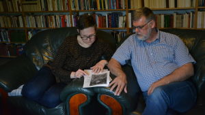Kalles brorsdotterdotter Maria Blomberg och hennes man Anders Maria och Anders Blomberg.
